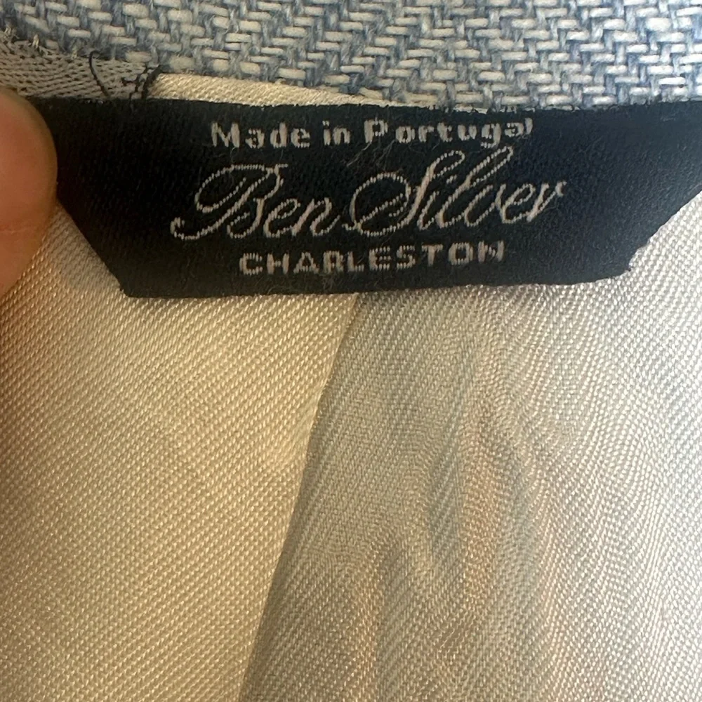 Ben Silver Charleston Linen Luxe Fabric Blue Quiet Luxury Blazer/ Sport Coat,51T